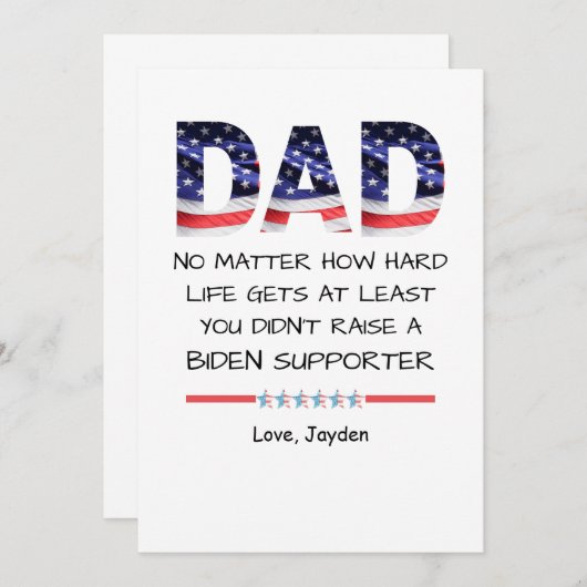 Invitation Drôle papa tu n'as pas élevé un libéral (Devant / Derrière)