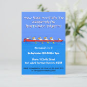 Invitation Drôle pélicans rameurs dessin animé (Debout devant)