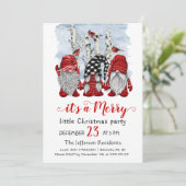 Invitation Drôle Père Noël Gnomes Joyeux Noël Little Party (Debout devant)