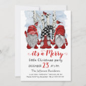 Invitation Drôle Père Noël Gnomes Joyeux Noël Little Party (Devant)