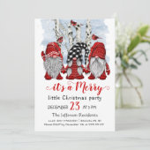 Invitation Drôle Père Noël Gnomes Joyeux Noël Little Party (Debout devant)