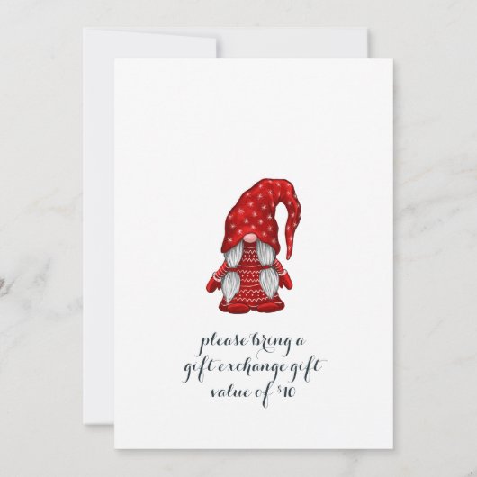 Invitation Drôle Père Noël Gnomes Joyeux Noël Little Party (Dos)