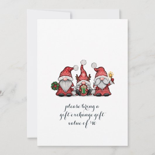 Invitation Drôle Père Noël Gnomes Joyeux Noël Little Party (Dos)