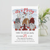 Invitation Drôle Père Noël Gnomes Joyeux Noël Little Party (Debout devant)