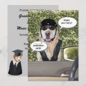 Invitation drôle personnalisable de fête de remise (Devant / Derrière)