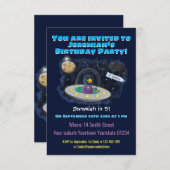 Invitation Drôle poisson OVNI vaisseau spatial dessin de dess (Devant / Derrière)