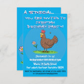 Invitation Drôle poulet rustique illustration (Devant / Derrière)