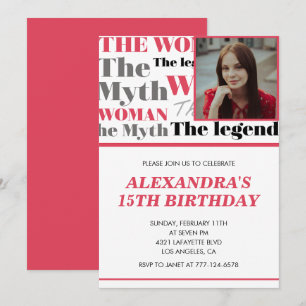 Invitation drôle pour 15 ans Photo Mythe Légende