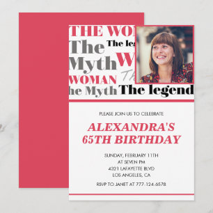 Invitation drôle pour 65 ans Photo Mythe Légende