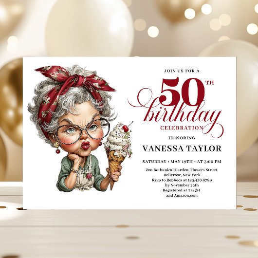 Invitation drôle pour célébration de cinquantaine