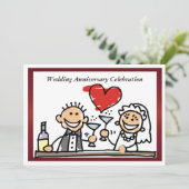 Invitation drôle pour l'anniversaire de mariage (Debout devant)