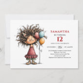 Invitation drôle pour l'anniversaire d'une fille a (Devant)