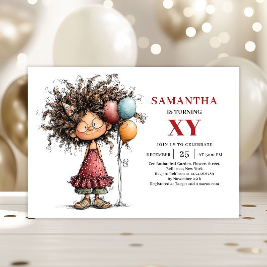 Invitation drôle pour l'anniversaire d'une fille a