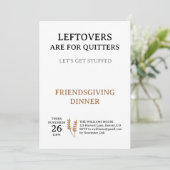 Invitation drôle pour le dîner de Thanksgiving (Debout devant)