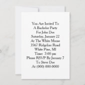 Invitation drôle pour l'enterrement de vie de garç (Dos)