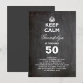 Invitation drôle pour les 50 ans avec tableau noir (Devant / Derrière)