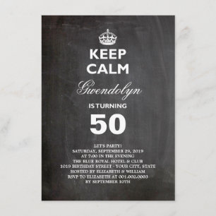 Invitation drôle pour les 50 ans avec tableau noir