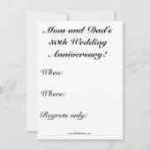 Invitation drôle pour les 50 ans de mariage (Dos)
