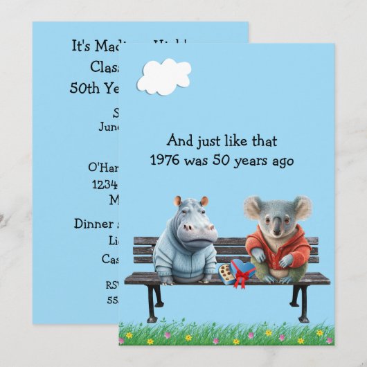 Invitation drôle pour les 50 ans de retrouvailles (Devant / Derrière)