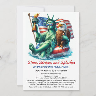 Invitation drôle pour une fête au bord de la pisci