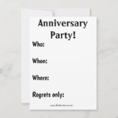 Invitation drôle pour une fête d'anniversaire de m (Dos)