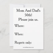 Invitation drôle pour une fête d'anniversaire des  (Dos)