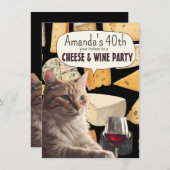 Invitation drôle pour une fête de fromage et de vi (Devant / Derrière)