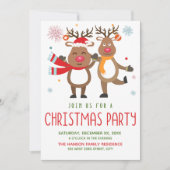 Invitation drôle pour une fête de Noël avec des re (Devant)