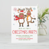 Invitation drôle pour une fête de Noël avec des re (Debout devant)