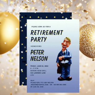 Invitation drôle pour une fête de retraite en entr