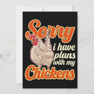 Invitation Drôle Producteur De Poulet Désolé J'Ai Des Plans A