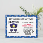 Invitation Drôle Puce Police Officier Retraite (Debout devant)