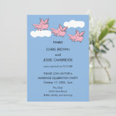 Invitation Drôle quand les cochons volent enfin mariés (Debout devant)