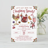 Invitation Drôle Red Cat Christmas Spirit Cocktail Party (Debout devant)