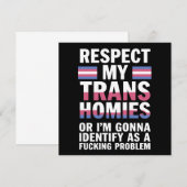 Invitation Drôle Respecte Mes Copains Trans Mois de la Fierté (Devant / Derrière)
