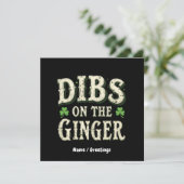 Invitation Drôle Saint Patrick's Day "Dibs on the Ginger" (Debout devant)