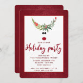 Invitation Drôle saint renne fête fêtes invit (Devant / Derrière)