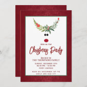 Invitation Drôle saint renne Noël entreprise (Devant / Derrière)