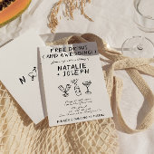Invitation Drôle Scribble main dessinée Mariage unique écrit