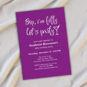 Invitation Drôle Sip moderne Je suis Cinquante Femme 50e anni