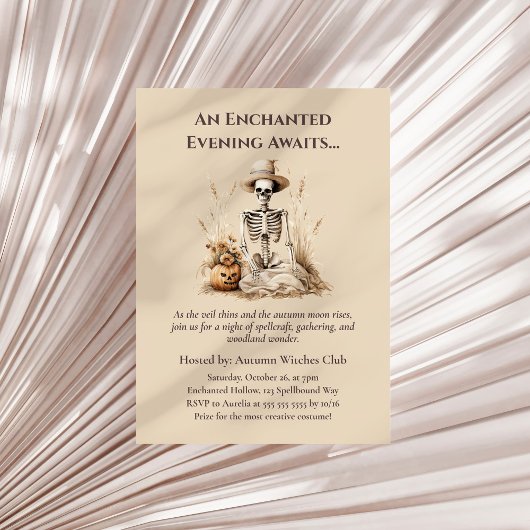 Invitation Drôle Skeleton d'automne - Rassemblement d'automne