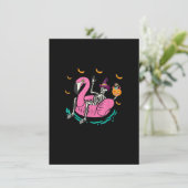 Invitation Drôle Skeleton Flamant rose Happy Costume Hallowee (Debout devant)