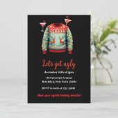 Invitation Drôle Tacky Ugly Sweater Christmas Party (Debout devant)