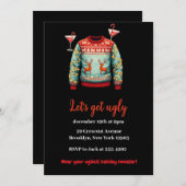 Invitation Drôle Tacky Ugly Sweater Christmas Party (Devant / Derrière)