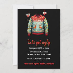 Invitation Drôle Tacky Ugly Sweater Christmas Party