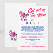 Invitation Drôle Team Building Logo Cartoon Pickleball (Devant / Derrière)