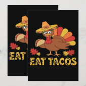 Invitation Drôle Thanksgiving dinde tacos manger (Devant / Derrière)