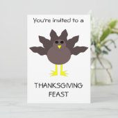 Invitation Drôle Thanksgiving Turquie fête Custom (Debout devant)