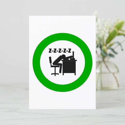 Invitation Drôle Travailleur de bureau dormant au bureau