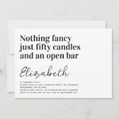 Invitation Drôle typographie 50e fête d'anniversaire (Devant)